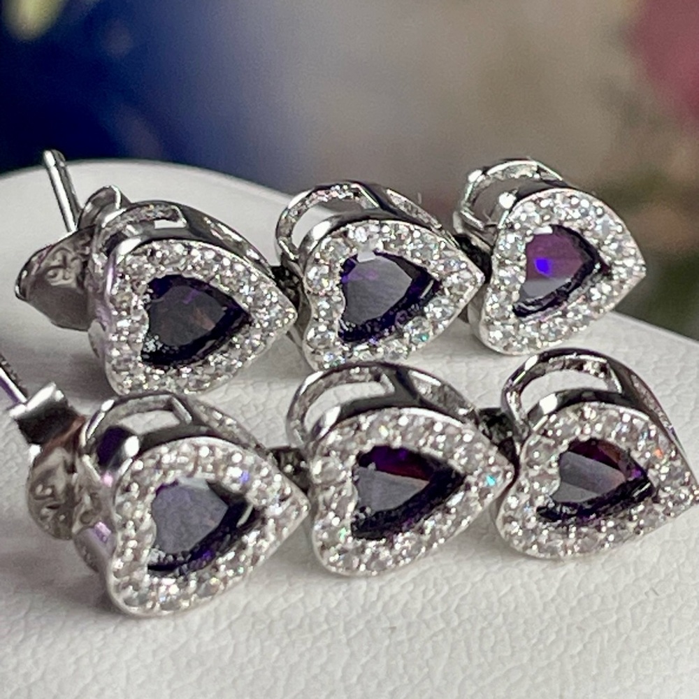 Amethyst Earrings Topaz Silver 925 Dangle Earrings